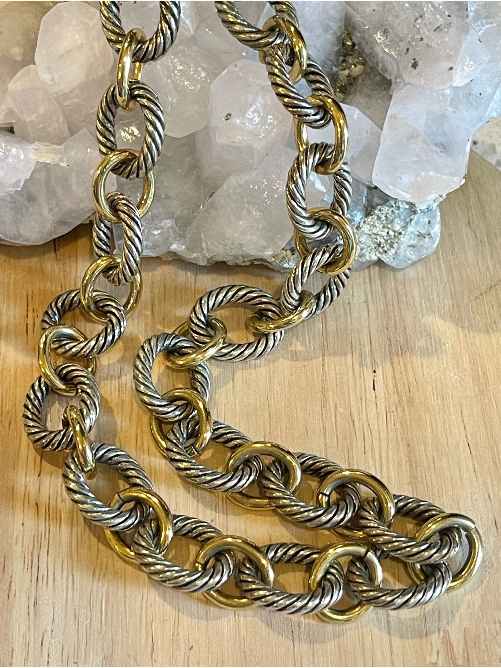 🌑Premier Designs Retired ‘Sunday Brunch’ Cable Link Two Tone Necklace🌑